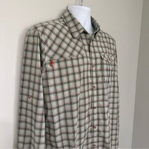Howler Brothers Checkered Long Sleeve Button Down Shirt - Medium